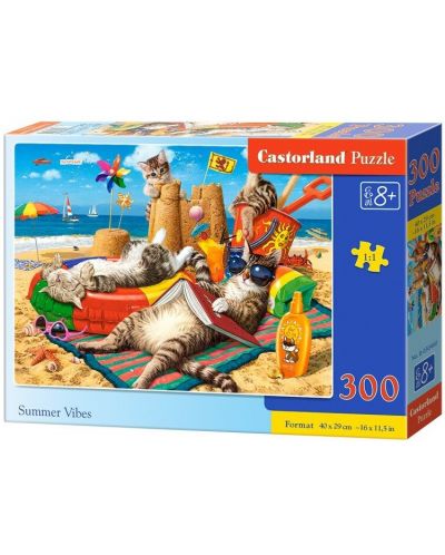 Пъзел Castorland от 300 части - Котки на плажа - 1